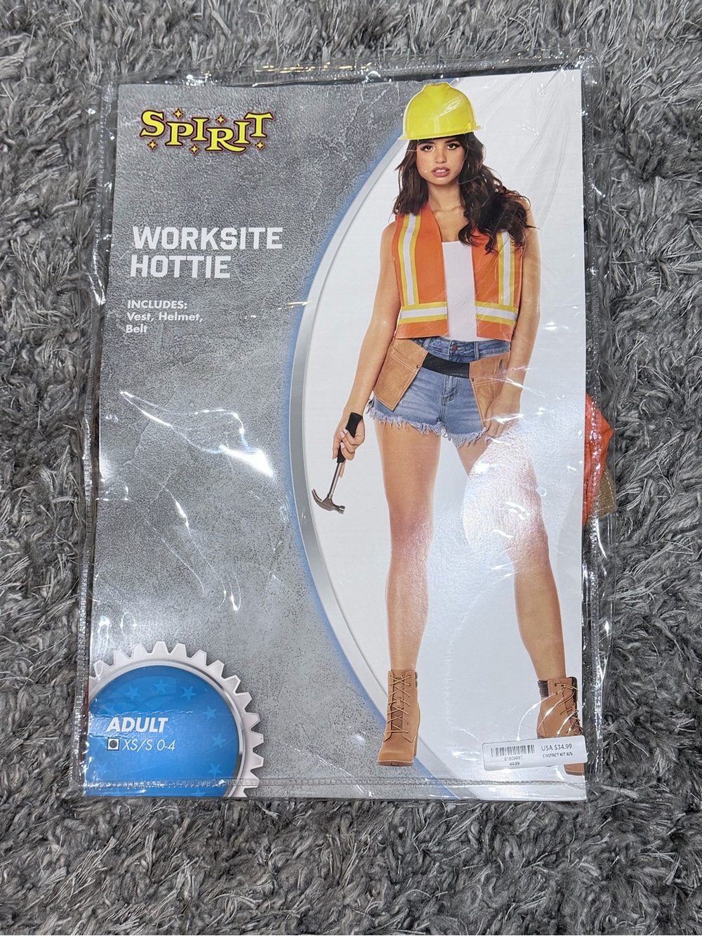 Spirit Women’s Orange & Yellow Worksite Hottie Jean Shorts Costume